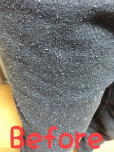 毛玉だらけのスウェットが